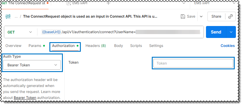 Postman UI > Authorization > Bearer Token