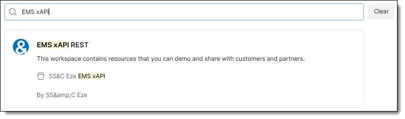 Postman > MCP > SS&C Eze EMS xAPI environment